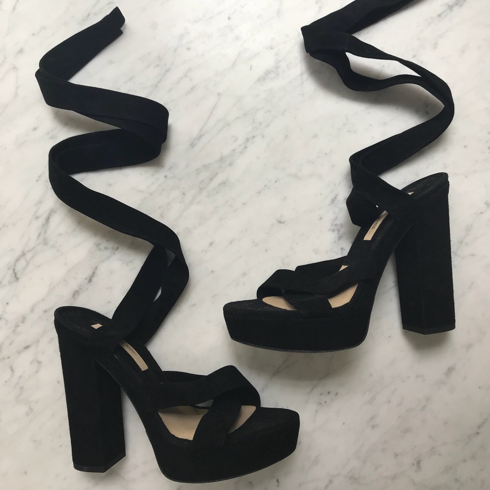 Black Suede Alyce Runway Sandal